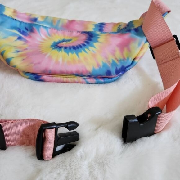 Fanny Pack Hip Pouch Tie Dye Mellow Groovy Waist Bag Adjustable Belt Clear Pockt - Picture 6 of 10